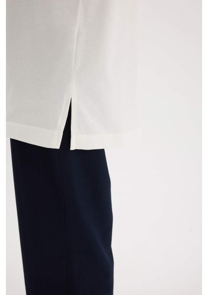 Regular Fit Bisiklet Yaka Basic Düz Kısa Kollu Tesettür Tişört Tunik A8351AX25SP