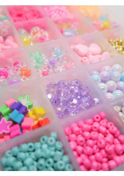 24 Gözlü Dolu Dolu Boncuk Seti Rengarenk Kendin Yap Hobi Takı Yapım Seti modelleri