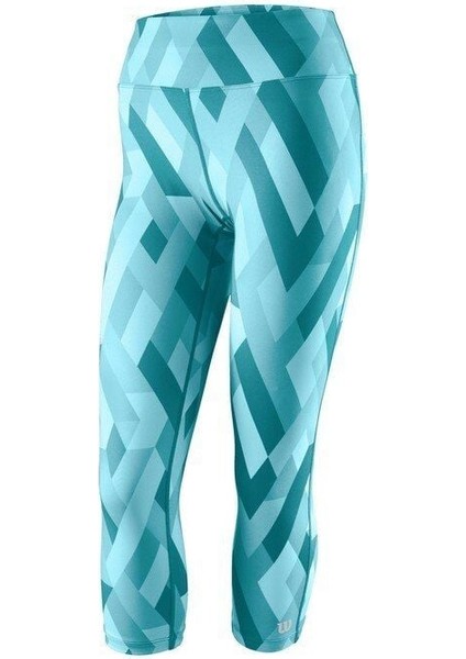 Printed Mavi Kadın Tenis Taytı WRA761702