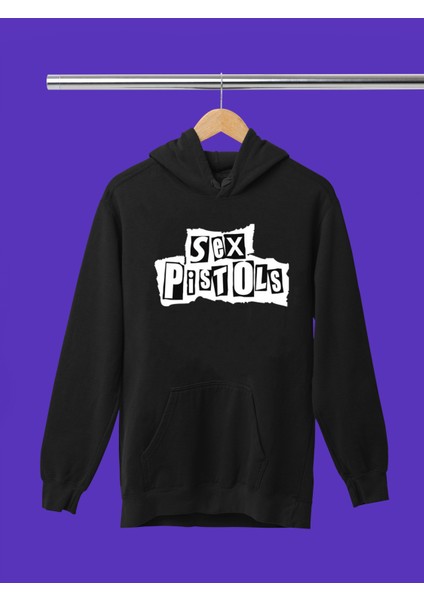 Sex Pıstols Baskılı Pamuklu Uzun Kollu Şardonlu 3 Iplik Kapşonlu Rock Sweatshırt fiyatları