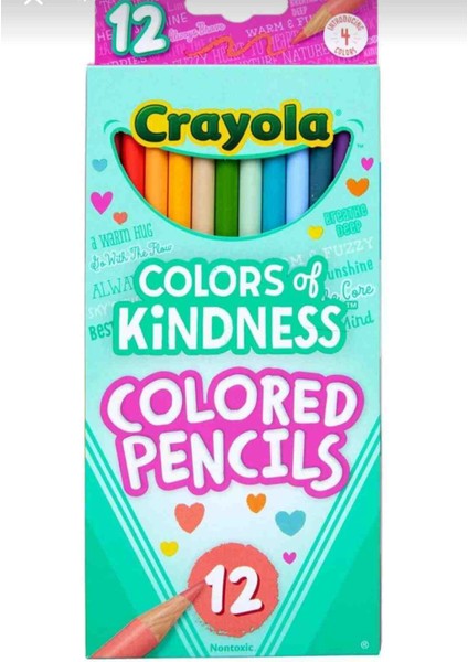 12 Color Of Kidness Pencils-Amerikan-Nontoxic-12 Renk Kuru Boya Kalemi Seti