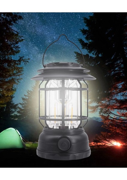 USB Şarjlı LED Kamp Lambası - Bluetooth Müzik Çalar, El Feneri ve Cep Telefonu Şarj Cihazı ( Lisinya )