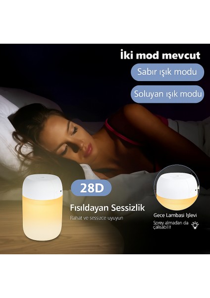 Gece Lambalı LED Hava - Oda- Araç Nemlendirici Buhar Makinesi Sessiz Aroma Difüzör Çok Fonksiyonlu indirimleri