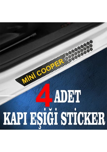 Mini Cooper Özel Oto Kapı Eşikleri Sticker Karbon 4 Adet fiyatları