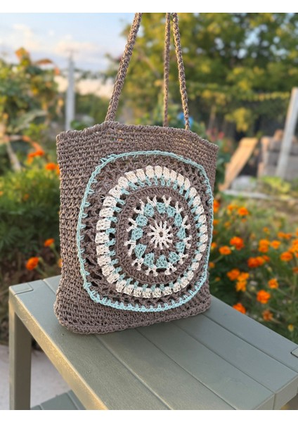 El Yapımı Suni Deri Tabanlı Kağıt Ip Örgü Çanta – Bohem Günlük, Benzersiz, Astarsız, Kişiye Özel fırsatları
