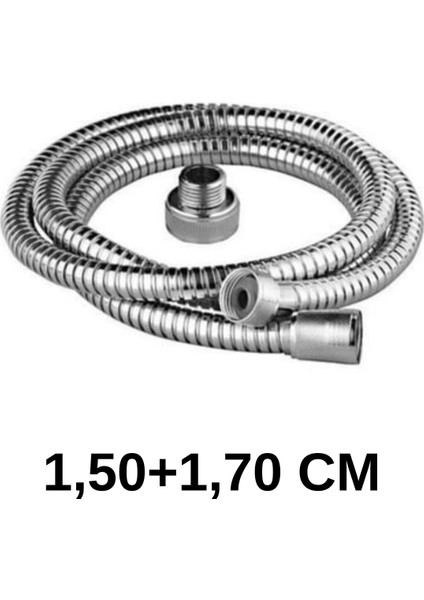 2'li Masaj Başlıklı, Su Tasarruflu, Spiral Hortum ve Filtreli El Duş Seti