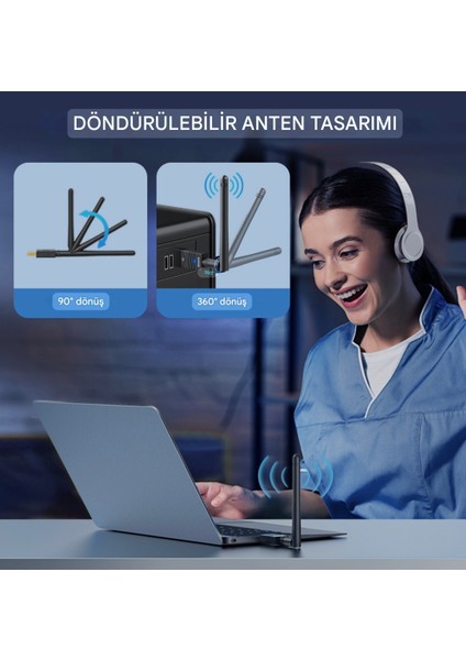 Usb Bluetooth 5.4 Adaptör Uzun Menzil 150 Metre Ultra Hızlı Ce Lisanslı Sertifikalı Yüksek Performanslı