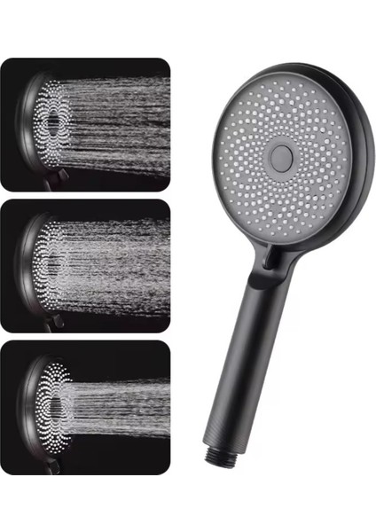 3 Fonksiyonlu Siyah Duş Başlığı Seti, Su Tasarruflu, Kolay Montaj fiyatları