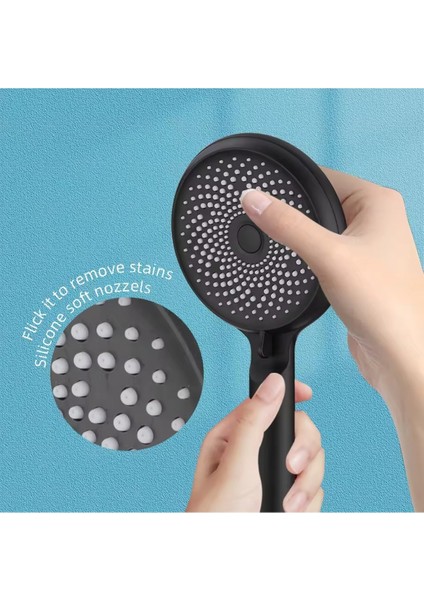 3 Fonksiyonlu Siyah Duş Başlığı Seti, Su Tasarruflu, Kolay Montaj indirimleri