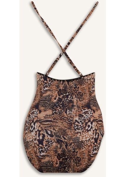 Regular Fit Leopar Desenli Mayo-Fall in Love E3901AX25SM