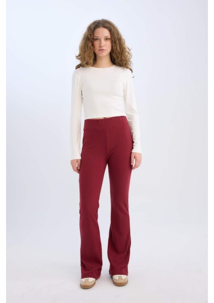 Wide Leg Geniş Paça Beli Lastikli Uzun Boy Pantolon E4387AX24WN