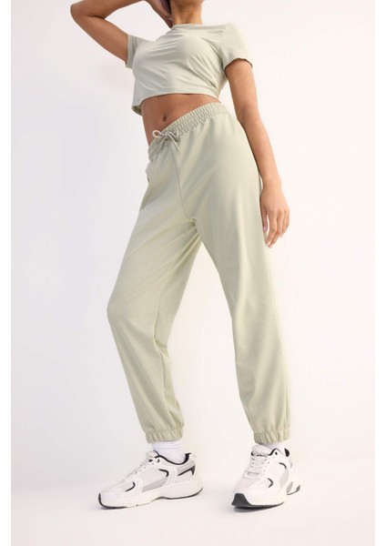 Fit Standart Fit Çift Cepli Paçası Lastikli Standart Boy Sporcu İnce Eşofman Altı A4557AX25SP