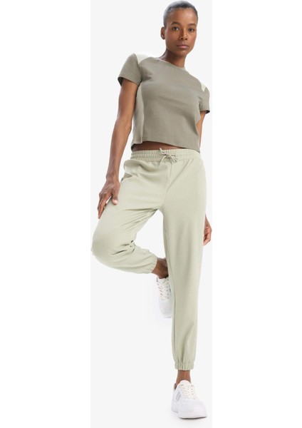 Fit Standart Fit Çift Cepli Paçası Lastikli Standart Boy Sporcu İnce Eşofman Altı A4557AX25SP