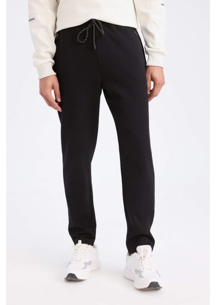 Fit Slim Fit Sporcu İnce Jogger Eşofman Altı Dar Kesim Fermuarlı Basic Düz Standart Paça