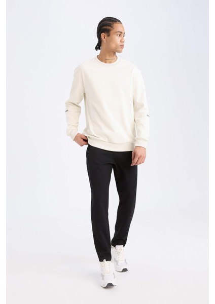 Fit Slim Fit Sporcu İnce Jogger Eşofman Altı Dar Kesim Fermuarlı Basic Düz Standart Paça