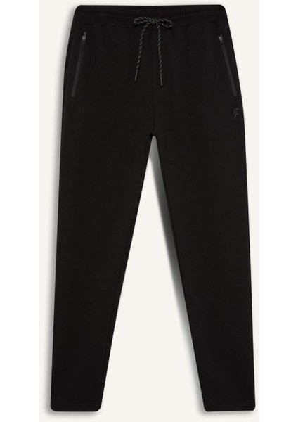 Fit Slim Fit Sporcu İnce Jogger Eşofman Altı Dar Kesim Fermuarlı Basic Düz Standart Paça