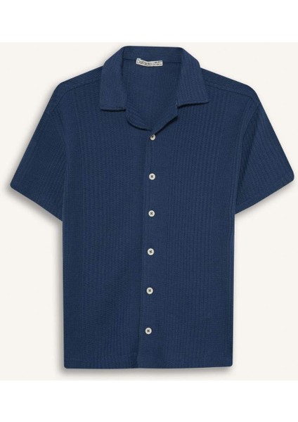 Erkek Çocuk Oversize Geniş Kalıp Polo Yaka Kısa Kollu Gömlek E3313A825HS