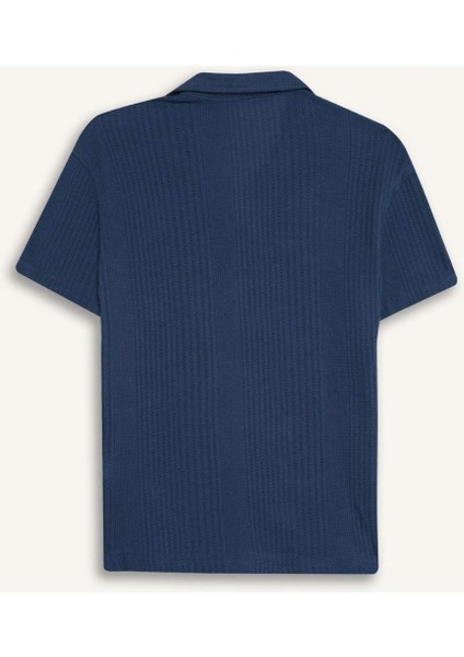 Erkek Çocuk Oversize Geniş Kalıp Polo Yaka Kısa Kollu Gömlek E3313A825HS