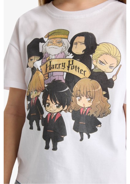 Kız Çocuk Harry Potter Relax Fit Bisiklet Yaka Kısa Kollu Tişört E4411A825SM