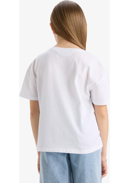 Kız Çocuk Harry Potter Relax Fit Bisiklet Yaka Kısa Kollu Tişört E4411A825SM