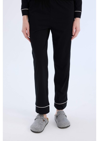 Pijama Takımı Uzun Kollu Üst Esnek Belli Uzun Alt-Fall in Love D6846AX25SP