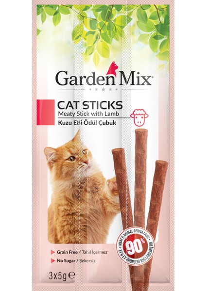Zengezur Gardenmix Kuzu Etli Kedi Stick Ödül 3 x 5g x 5 Adet
