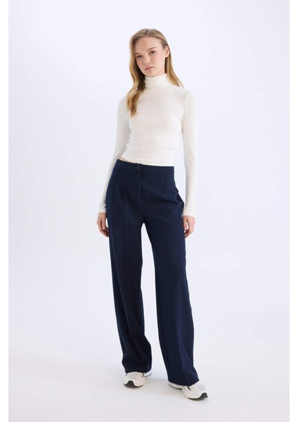 Wide Leg Yüksek Bel Standart Boy Kumaş Pantolon C6402AX25SP