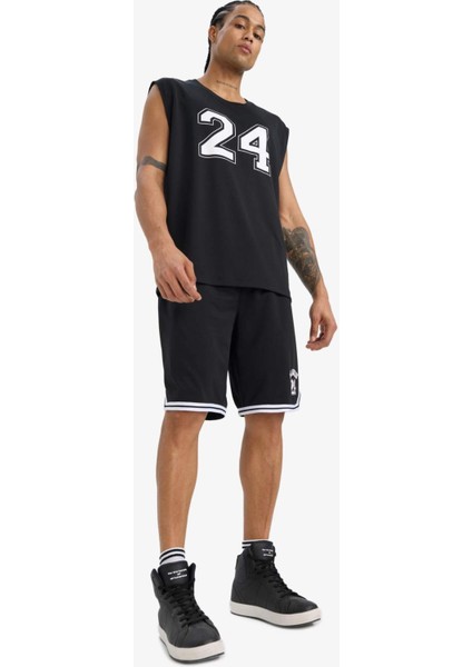 Hızlı Kuruyan Standart Fit Sporcu Kısa Paça Ağır Kumaş Şort A1694AX25HS