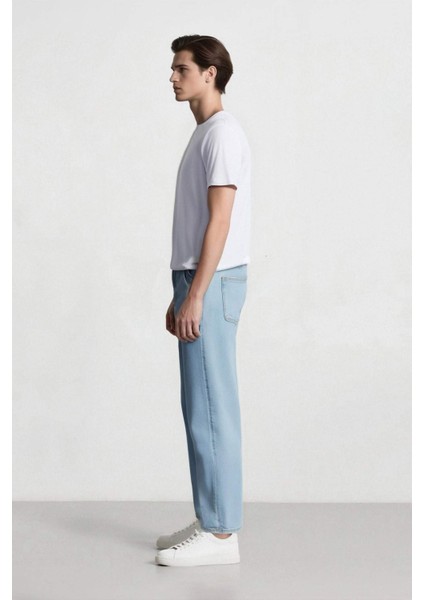 %100 Pamuk 90's Slim Fit Dar Kalıp Yüksek Bel Dar Paça Jean Pantolon D6685AX25SP