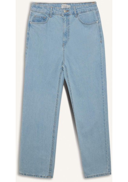 %100 Pamuk 90's Slim Fit Dar Kalıp Yüksek Bel Dar Paça Jean Pantolon D6685AX25SP