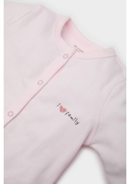 Kız Bebek Hastane Çıkışı 4'lü Takım Desenli Uzun Kollu Tişört Çıtçıtlı Kısa Kollu Body Beli Lastikli Alt Bere