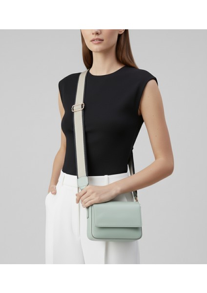Casual Bag-Mint Yeşili Askı Detaylı El ve Omuz Çantası