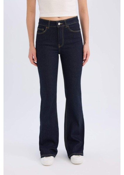 Mia Flare Fit Normal Bel Uzun Jean Pantolon E3877AX25SP