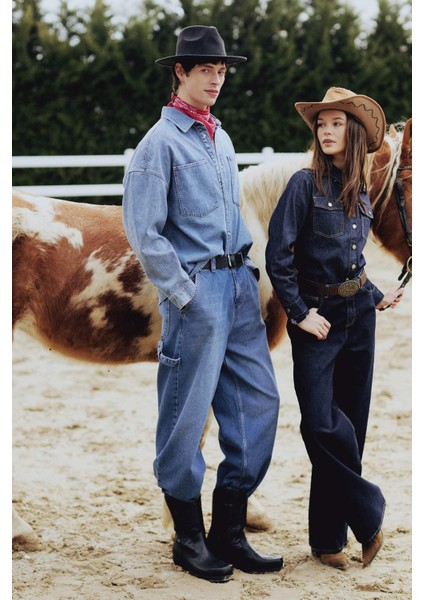 Mia Flare Fit Normal Bel Uzun Jean Pantolon E3877AX25SP