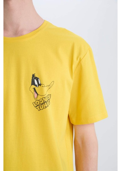 %100 Pamuk Looney Tunes Regular Fit Bisiklet Yaka Kısa Kollu Tişört E4748AX25SP