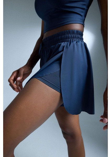 Fit Standart Fit Sporcu Kısa Paça Şort Etek E2664AX25SM