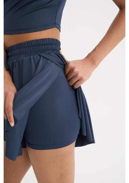 Fit Standart Fit Sporcu Kısa Paça Şort Etek E2664AX25SM