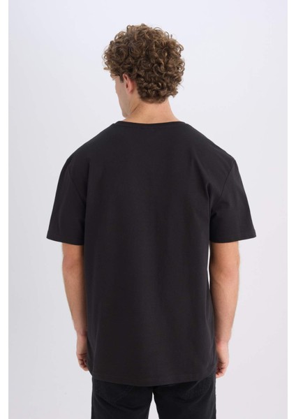 %100 Pamuk Regular Fit Bisiklet Yaka Atatürk Baskılı Kısa Kollu Tişört E5053AX24AU