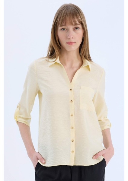 Regular Fit Basic Düz Uzun Kollu Gömlek M9407AZ25SP