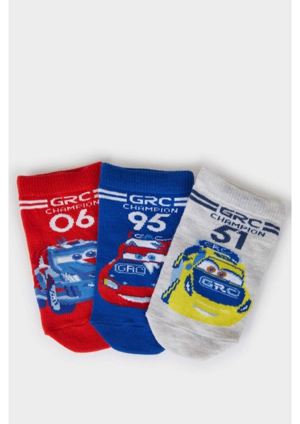 Erkek Çocuk Cars 3'lü Pamuklu Patik Çorap E5228A8NS