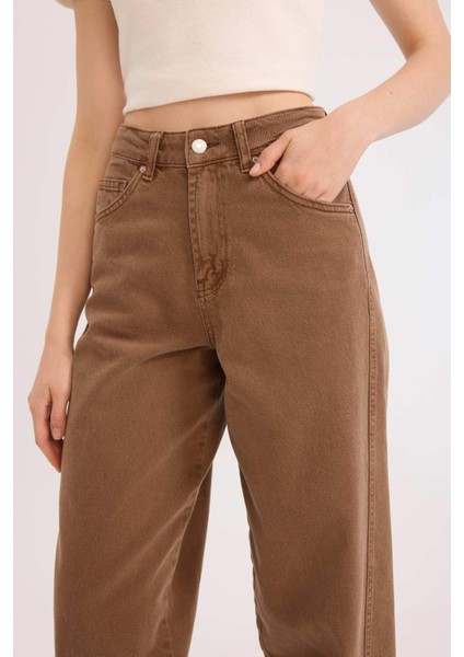 Afra x Defacto Coool Baggy Fit Kışlık Gabardin Pantolon Yıkamalı Cepli Normal Bel E4307AX25SP