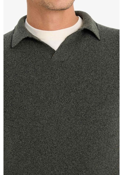 Standart Fit Polo Yaka Triko Kazak E5220Ax24Wn