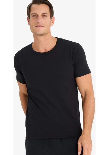 Slim Fit Dar Kesim Bisiklet Yaka Kısa Kollu Üst L4885AZ25SP