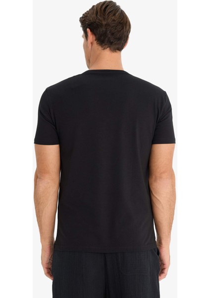 Slim Fit Dar Kesim Bisiklet Yaka Kısa Kollu Üst L4885AZ25SP