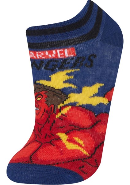 Erkek Çocuk Marvel Avengers 3'lü Pamuklu Patik Çorap E5165A8NS