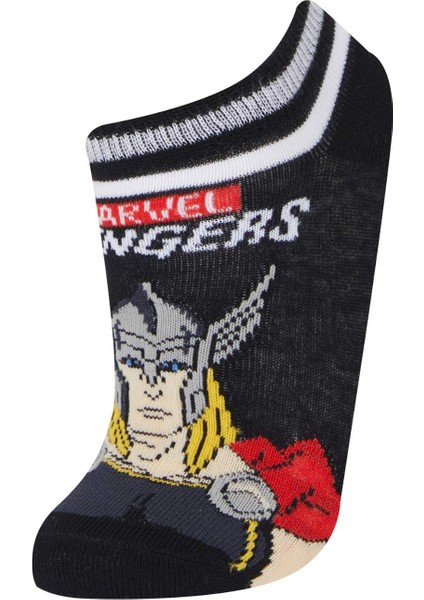 Erkek Çocuk Marvel Avengers 3'lü Pamuklu Patik Çorap E5165A8NS