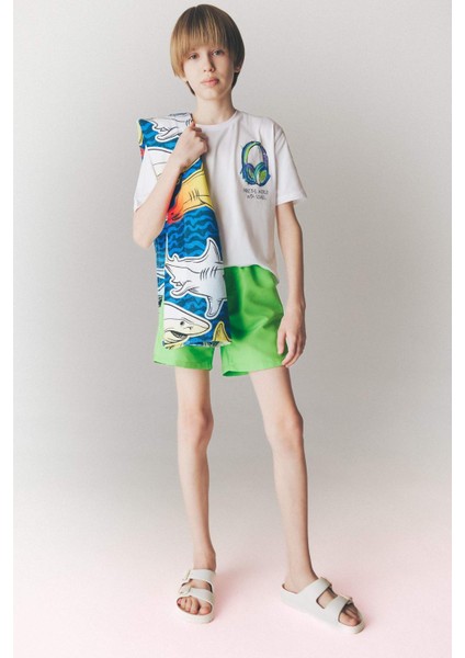 Erkek Çocuk Basic Düz Deniz Şortu B7737A825HS