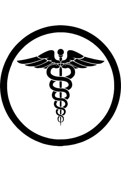 Tıp Eczane Logosu Oto Özel Yeni Sticker Siyah 15 x 15 cm