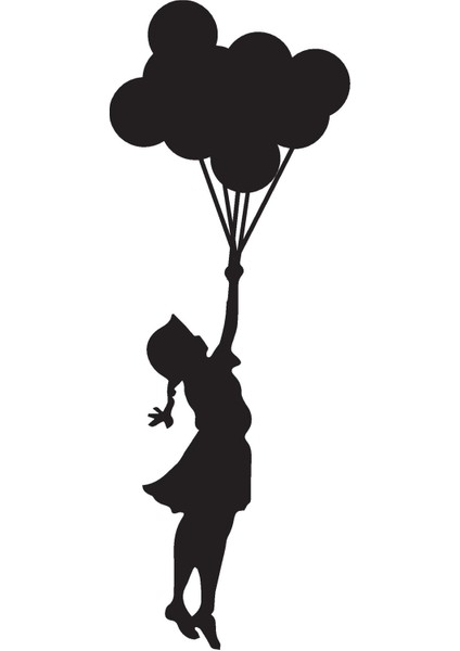 Uçan Balonlar Duvar Dekor Sticker 30 x 60 cm
