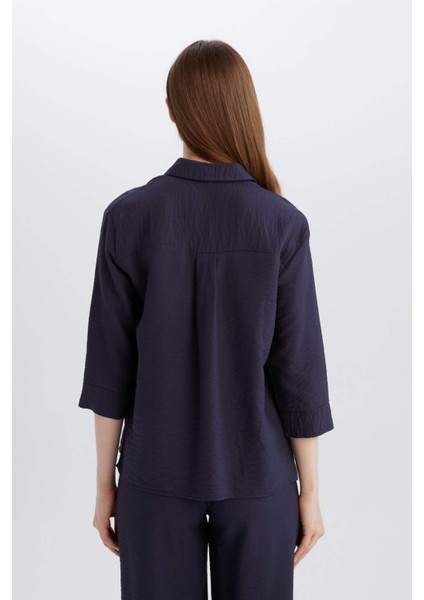 Regular Fit Basic Düz Yarım Kollu Gömlek E4987AX25SP